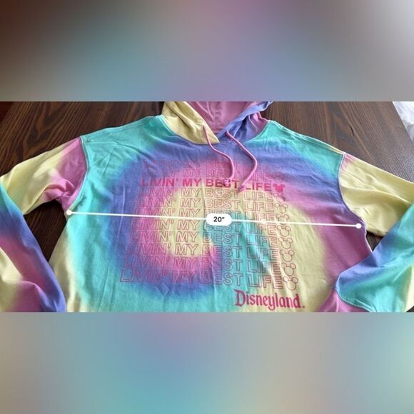 Disneyland Livin' My Best Life Pullover Hoodie Men's M tie dye retro psychedelic - Picture 6 of 16